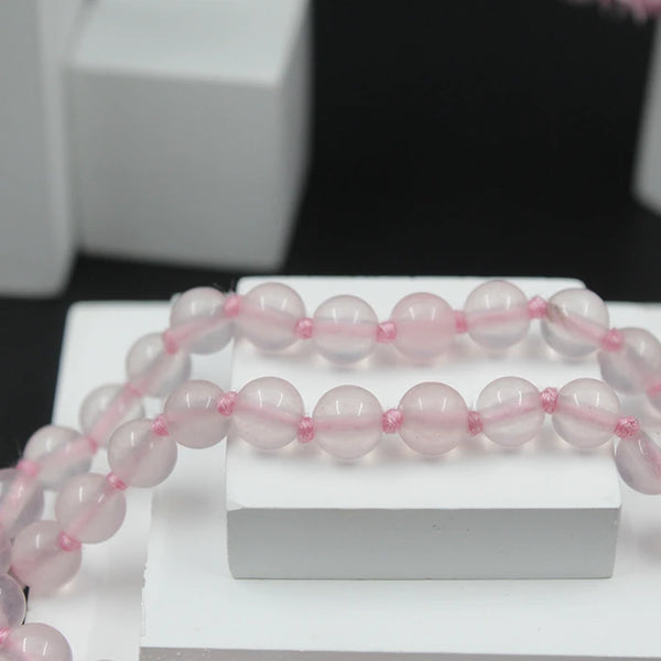 Original Rose Quartz Japa Mala 108 Beads for Men and Women
