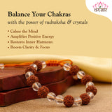 Rudraksha With White Crystal Bracelet