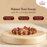 Natural Rudraksha Golden Cap Beads Bracelet