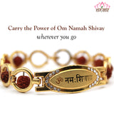 Om Namah Shivay Bracelet with Natural Rudraksha Beads