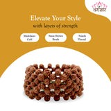 Brown Multiline Rudraksha Stretchable Bracelet