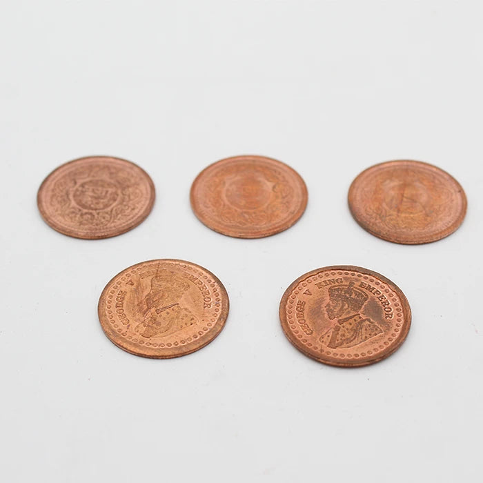 Original Tambe Ka Sikka for Puja/Pooja, Astrological Pure Copper Coins Set of 5 for Lal Kitab Remedy, Small Tambe Ke Sikke Without Hole for Grah Pravesh