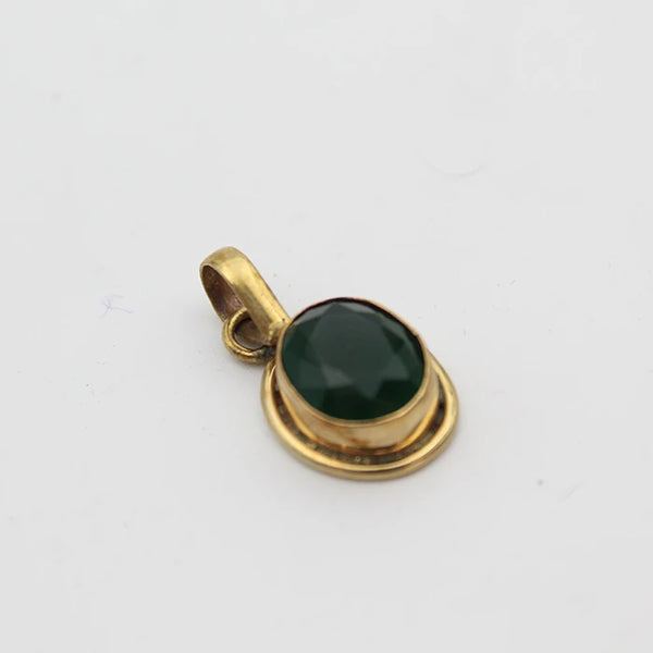 Panna Upratna Pendant/Locket | Small Emerald Ashtdhatu Locket for Men &amp; Women | Semi-Precious Gemstone Pendant