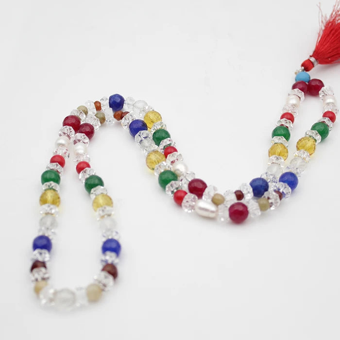 Natural Original Stone Navgrah Navratn Crystal Mala For Men And Women