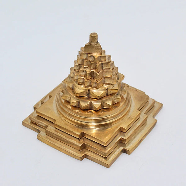 Original Meru Shree Yantra 5 Inches - Brass Yantra Gold Plated | Effective Yantra for Home &amp; Office