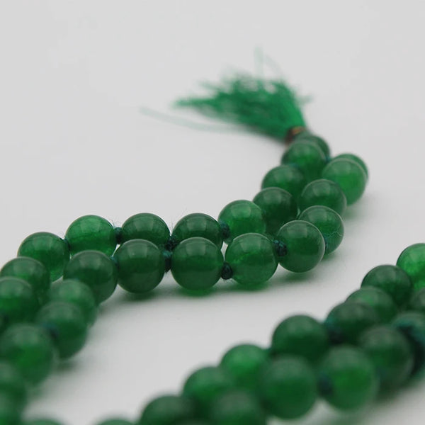 Original Green Hakeek Mala, Best Quality Certified Agate Stone Jaap Mala 108 Beads for Budh, Pure Hakik Mala for Men and Women