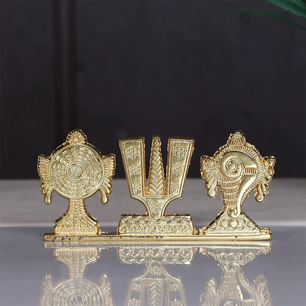 Shank Chakra Namah Stand | Gold Plated Antique Decoration Item for Car, Home & Office | Best Quality Home Decor Item