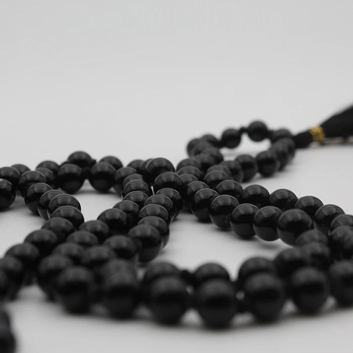 Sulemani Black Hakik (Hakeek)   108 8mm Beads Mala Original certified for Jaap