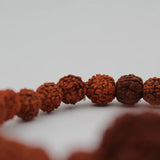 Natural Five Mukhi Rudraksha Bracelet for Men and Women Original, Lab Certified Stretchable 5 Face Rudraksha Bracelet Rakhi for Gift, Brown Energized Wrist Hand Band Beads, Rakhi for Brother and Bhabhi