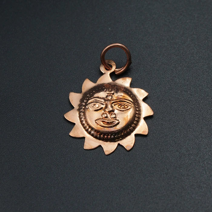 Suraj Nag Locket - Brass Small Suraj Used to Wear as a Locket | Small Sun Locket of Tamba for Daily Use