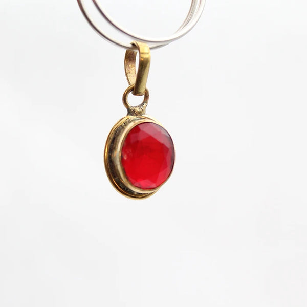 Manikya Upratna Pendant/Locket | Small Ruby Ashtdhatu Locket for Men & Women | Semi-Precious Gemstone Pendant