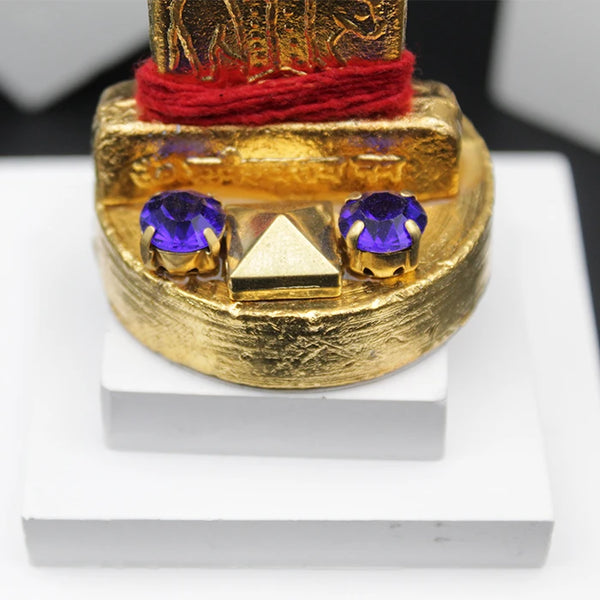 Small Box Shani Ratna Yantra Original, Brass Shani Yantra for Home, Energized Effective Shani Planet Yantram for Home Office Shop, Gold Plated Sri Shani Yantra with Box
