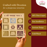 Original Small Navgrah Gold Plated Copper Yantra