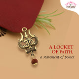 Mahakal OM Trishul Locket with Rudraksha Mala