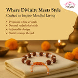 Rudraksha With White Crystal Bracelet