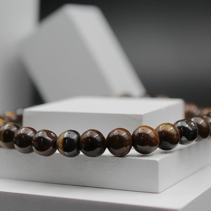 Aesthetic Bracelet for Men Stylish, Brown Stone Bracelets for
