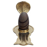 Pack of 2 Gold Plated Narmadeshwar Shivling, Small Size Golden Jaleri Combo