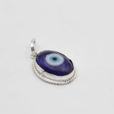 Evil Eye Pendant for Men and Women, Energized Blue Nazar Suraksha Kavach Mini Locket Pendant for Protection, Best Oval Shape Evil Eye Amulet (1 pcs, Without Chain)