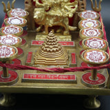 Premium Das Mahavidya Yantra, Original Das Mahavidya Idol with Yantram, Golden Brass Dus Mahavidya Yantra Chowki for Wealth & Prosperity, Big Size Energized Ten Mahavidya Kavach (6.5 Inch)