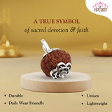 Original 10 Mukhi Rudraksha Bead Silver locket