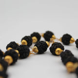 Original Certified Black Rudraksha Mala 36 Beads With Golden Cap for Men and Women