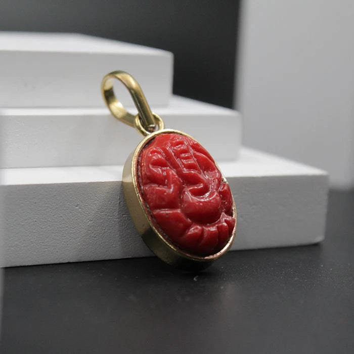 Original Red Ganesh Ji Locket – Dharmsaar - Main Image