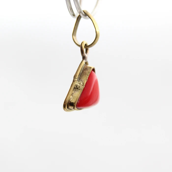 Moonga Upratna Pendant/Locket | Small Red Coral Ashtdhatu Locket for Men &amp; Women | Semi-Precious Gemstone Pendant