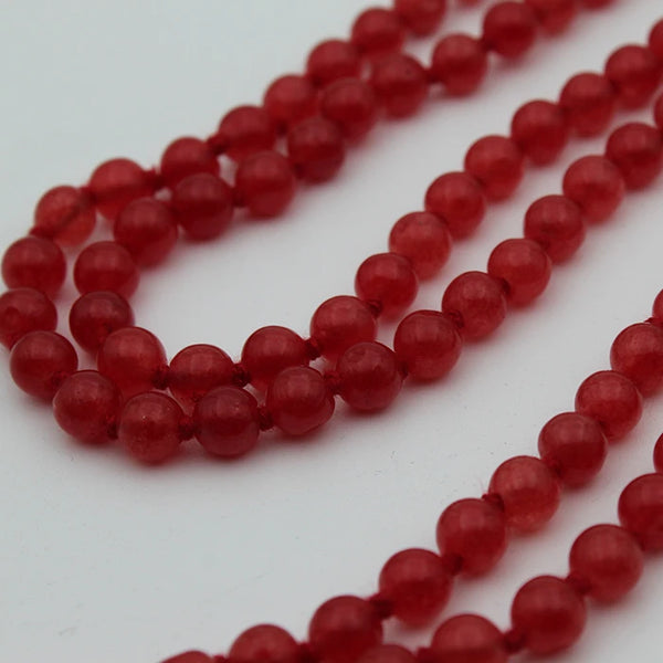 Natural Red Sulemani Hakik Round Stone 108 Beads 8mm Japa Mala