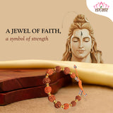 Natural Rudraksha Golden Cap Beads Bracelet