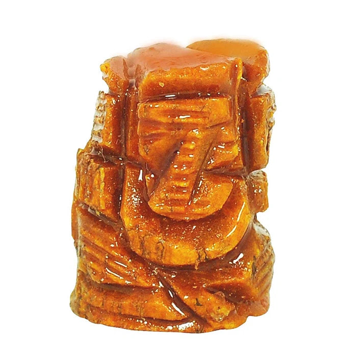Haldi Ke Ganesh Ji | Lord Ganesha Original Turmeric Idol | Small Murti of Ganesha of Haldi | Perfect for Puja use in Home &amp; Office