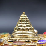 Maha Meru Shree Yantra with Chowki, Shree Yantra Original Big Size for Health Wealth and Prosperity, Shree Yantra Pyramid for Home Pooja