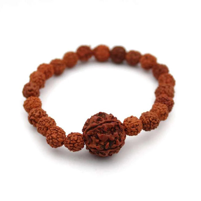 Pack of 2 Combo Panchmukhi Rudraksha Mala 54+1 Beads Original And Rudraksha Bracelet For Men And Women