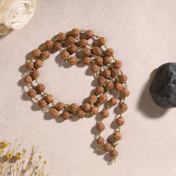 5 Mukhi Panchmukhi Rudraksha Mala 108 Beads
