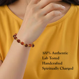 Natural Rudraksha Golden Cap Beads Bracelet