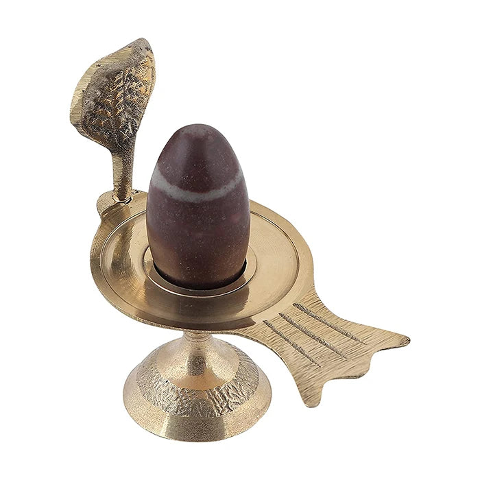 Best Quality Narmadeshwar Shivling | Original Narmadeshwar Shivling | Shivling With Brass Stand | Best for the Use in Home & Office Mandir