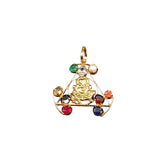 Triangular Navratna Stone Ganesha Locket