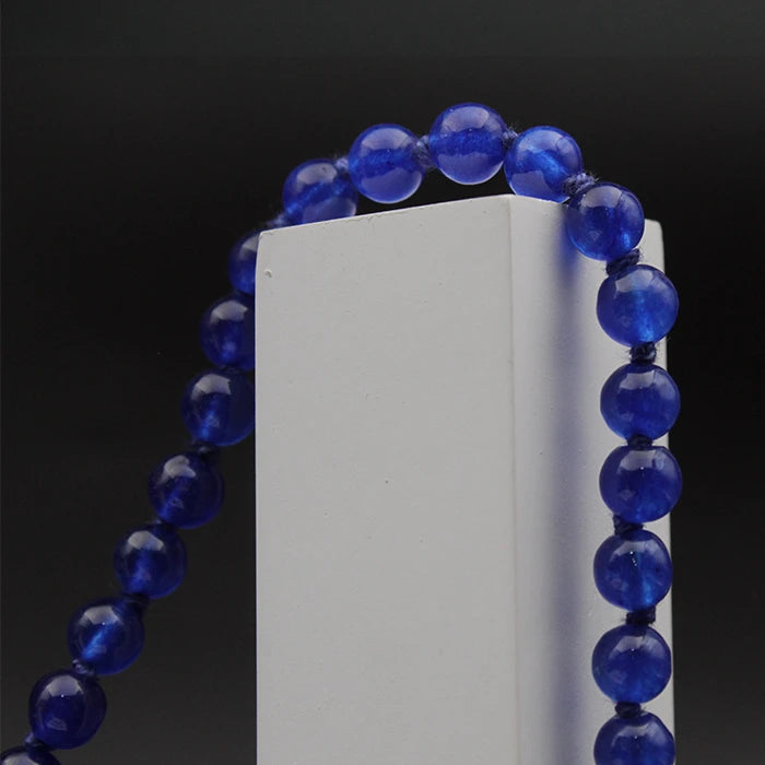 Gautam Buddha Blue Stone Beads Japa Mala for Men and Women