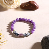 Aquarius Rashi Bracelet with Purple Beads