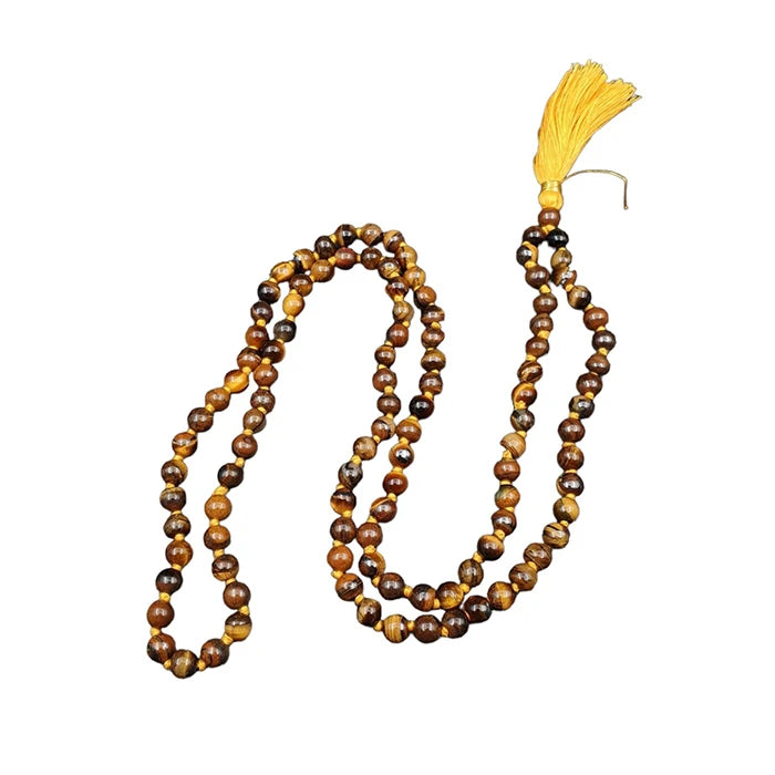 Tiger Eye outlet Mala with Cinnabar Pendant Prayer Beads Necklace