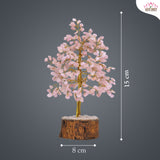 Rose Stone Tree Crystal for Home Decor, Pink Stone Tree 7 Chakra 500 Bits, Small Size Gem Stone Tree for Vastu, Natural Citrine Tree for Reiki Healing
