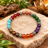 7 Chakra Multicolor Yoga Stretchable Bracelet