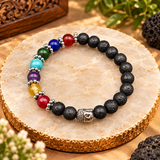 7 Chakra lava stone Budhha bracelet