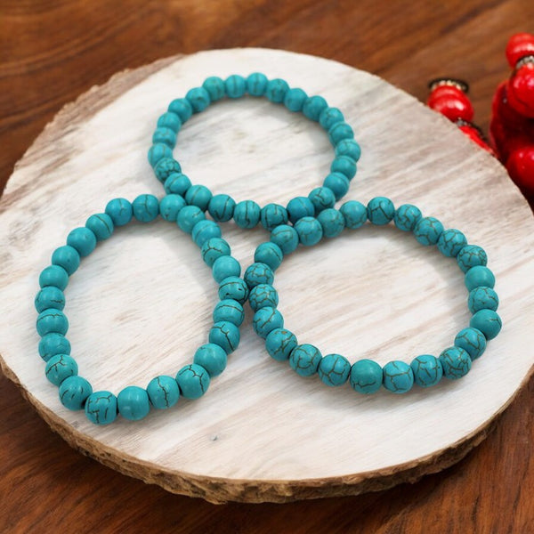 Pack of 3 Aqua Turquoise Stone Bracelet