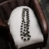 Original Silver Black Stone Shaligram Mala