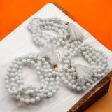 Pack Of 3 Original Round Shape Sulemani White Stone 108 Beads Hakik Mala For Men And Women