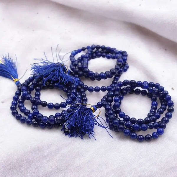 Pack Of 3 Original Blue Sulemani Hakik (Hakeek) Round Stone Japa Mala For Men And Women