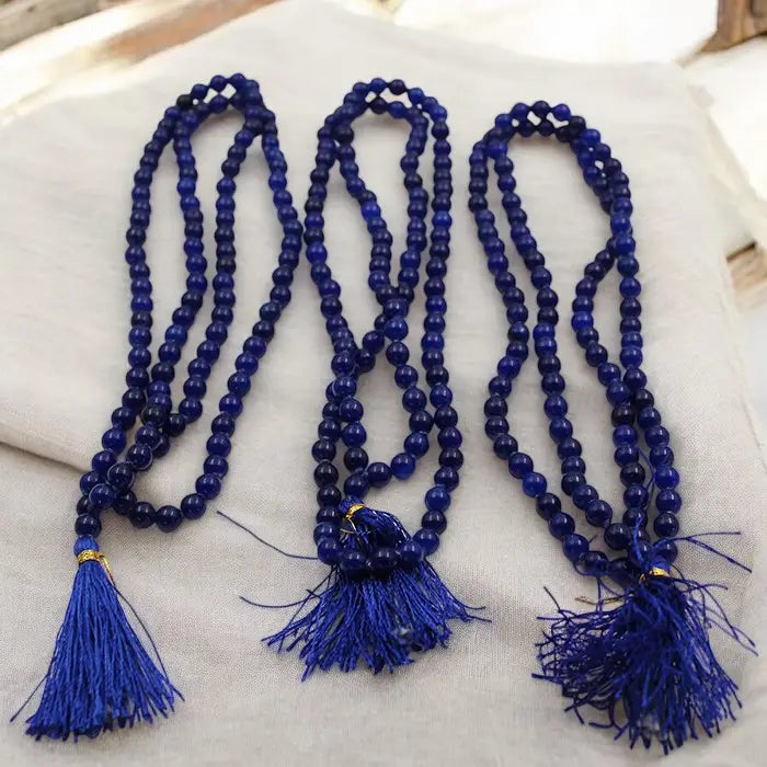 Pack Of 3 Original Blue Sulemani Hakik (Hakeek) Round Stone Japa Mala For Men And Women