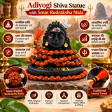 Adiyogi Shiva Statue with 5mm Rudraksha Mala