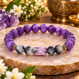 Aquarius Rashi Bracelet with Purple Beads
