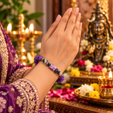 Aquarius Rashi Bracelet with Purple Beads
